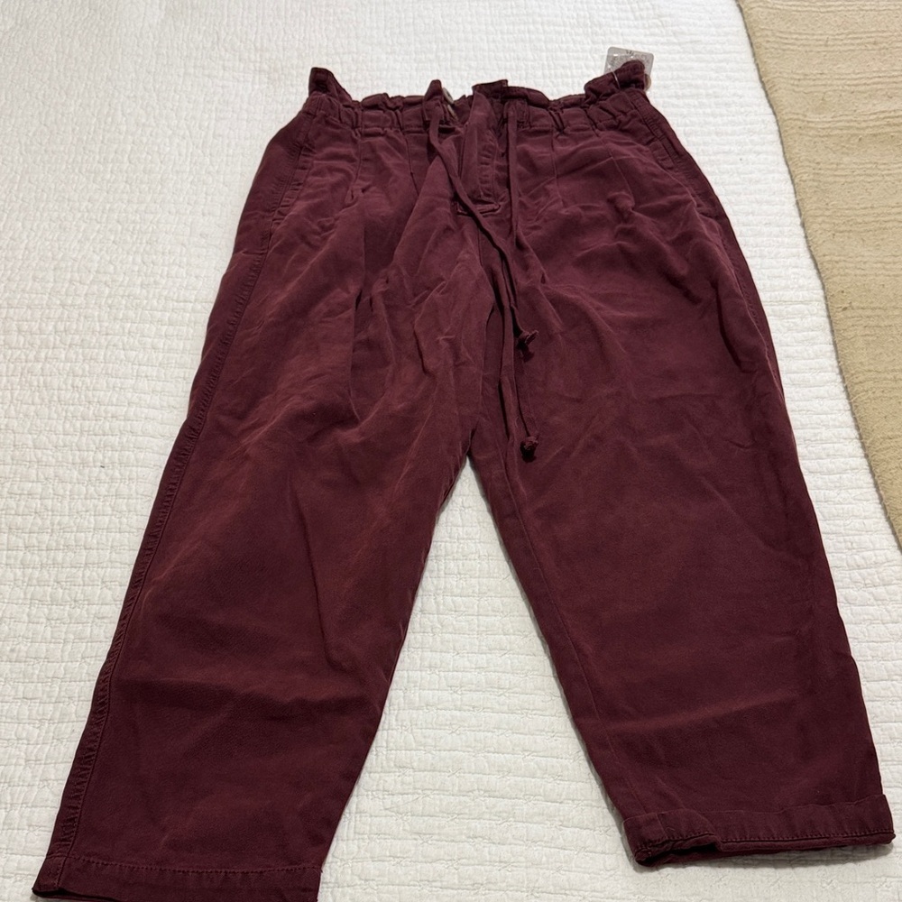 NWT FREE PEOPLW Burgundy Pants